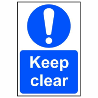 Spectrum Sign 0253 'Keep Clear'; Self Adhesive Semi Rigid (PVC); 200 x 300mm