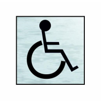 Spectrum Sign 2105; Disabled Graphic Symbol; Self Adhesive Brushed Silver (BSIL); 120 x 122mm