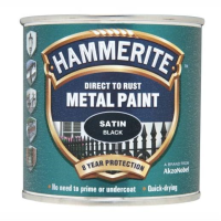 Hammerite Direct To Rust Satin Finish; Black (BK)