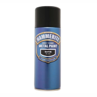 Hammerite Direct To Rust Spray Satin Finish; Black (BK); 400ml