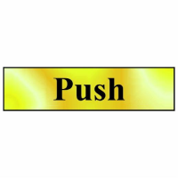 Spectrum Sign 6031 "Push"; Self Adhesive Brass Effect (BRE); 200 x 50mm
