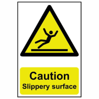 Spectrum Sign 1108 "Caution Slippery Surface"; Self Adhesive Semi Rigid (PVC); 200 x 300mm