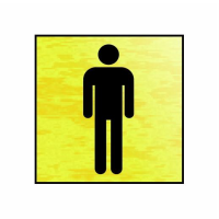 Spectrum Sign 2004; Gentlemen Graphic Symbol; Self Adhesive Brushed Gold (BG); 120 x 122mm