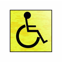 Spectrum Sign 2005; Disabled Graphic Symbol; Self Adhesive Brushed Gold (BG); 120 x 122mm