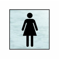 Spectrum Sign 2102; Ladies Graphic Symbol; Self Adhesive Brushed Silver (BSIL); 120 x 122mm