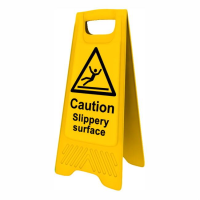 Spectrum 4704 Heavy Duty A-Board; "Caution Slippery Surface"; Yellow (YEL); 610 x 300mm
