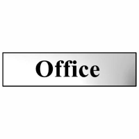 Spectrum Sign 6010C "Office"; Self Adhesive Chrome Effect (CPE); 200 x 50mm