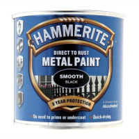Hammerite Direct To Rust Smooth Finish; Black (BK)