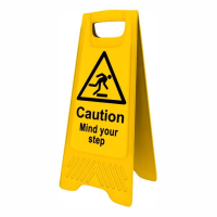 Spectrum 4705 Heavy Duty A-Board; "Caution Mind your step"; Yellow (YEL); 610 x 300mm