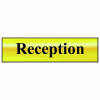 Spectrum Sign 6008C "Reception"; Self Adhesive Brass Effect (BRE); 200 x 50mm