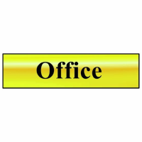 Spectrum Sign 6010 "Office" Self Adhesive Brass Effect (BRE); 200 x 50mm