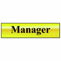 Spectrum Sign 6015 "Manager"; Self Adhesive Brass Effect (BRE); 200 x 50mm
