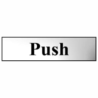 Spectrum Sign 6031C "Push"; Self Adhesive Brass Effect (BRE); 200 x 50mm