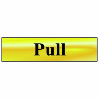Spectrum Sign 6033 "Pull"; Self Adhesive Brass Effect (BRE); 200 x 50mm