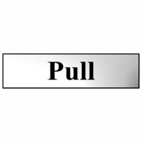 Spectrum Sign 6033C "Pull"; Self Adhesive Chrome Effect (CPE); 200 x 50mm