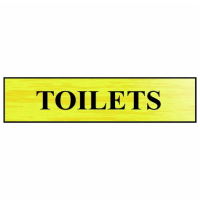Spectrum Sign 2006 "Toilets"; Self Adhesive Brushed Gold (BG); 220 x 60mm