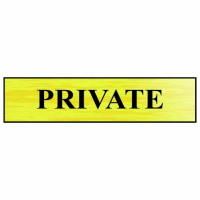 Spectrum Sign 2013 "Private"; Self Adhesive Brushed Gold (BG); 220 x 60mm