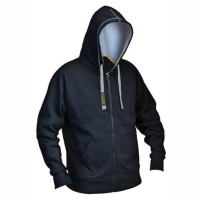 Roughneck Zip Front Hooded Sweatshirt; Black/Grey (BK)(GR)