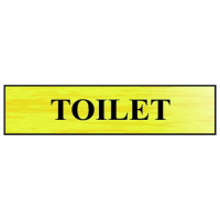 Spectrum Sign 2021 "Toilet"; Self Adhesive Brushed Gold (BG); 220 x 60mm