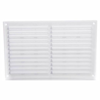 Ryton LV137FBG Louvre Ventilator With Flyscreen; White (WH); 225 x 150mm (9" x 6")