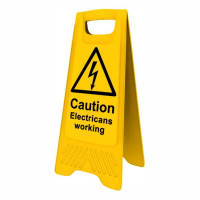 Spectrum 4709 Heavy Duty A-Board; "Caution Electricians working"; Yellow (YEL); 610 x 300mm