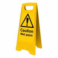Spectrum 4711 Heavy Duty A-Board; "Caution Wet  paint"; Yellow (YEL); 610 x 300mm