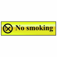 Spectrum Sign 6000 "No smoking"; Self Adhesive Brass Effect (BRE); 200 x 50mm