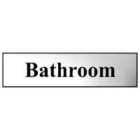 Spectrum Sign 6007C "Bathroom"; Self Adhesive Chrome Effect (CPE); 200 x 50mm