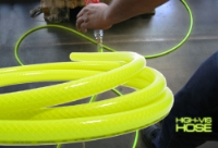 Hi-Vis Yellow Reinforced PVC Braided Hose - 30 Mtr