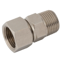 Equal Swivel Connector BSPT x BSPP Cone Seat Nickel Plated