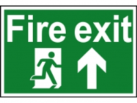 Safety Sign - Fire Exit Running Man Arrow Up