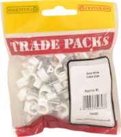 Trade Pack White Cable Clips