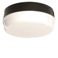 IP65 28w 2D High Frequency Round Polycarbonate Bulkhead Light In Black/Opal