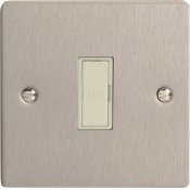 Varilight XFS6UW 13A Unswitched Fused Spur In Brushed Steel With White Insert