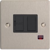 Varilight XFS6NB 13A Switched Fused Spur In Brushed Steel With Neon & Black Insert
