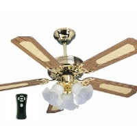 Global Santa Monica Polished Brass 42" Ceiling Fan With 3 Lights And Remote Control 