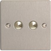Varilight iFSS002 2 Gang Slave For Remote Control / Touch Dimmer In Brushed Steel
