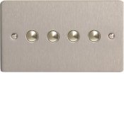 Varilight iFSS004 4 Gang Slave For Remote Control / Touch Dimmer (Twin Plate) In Brushed Steel