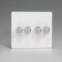 Varilight HDQ44S 4 Gang 250W 2-Way Push-On Push-Off Dimmer On A Twin Plate