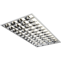 1200 x 600 4 Tube High Frequency Emergency Version T8 Recessed Modular Light Fitting With A Cat2 Louvre