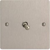 Varilight XFST1 1 Gang 10A 1 Or 2 Way Toggle Switch In Brushed Steel
