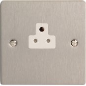 Varilight XFSRP2AW 1 Gang 2A Round Pin Socket In Brushed Steel With White Insert