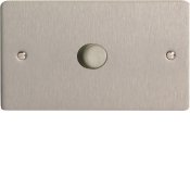 Varilight HFS91 1 Gang 1000W 2 Way Push-On Push-Off Dimmer (Twin Plate) In Brushed Steel