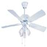 Global 42" Genoa Gloss White Ceiling Fan With 3 Lights