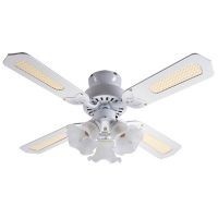 Global 36" Rio Ceiling Fan In White With 3 Lights And Reversible White/White Blades