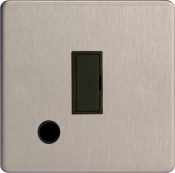 Varilight 13A Unswitched Fuse Spur In Brushed Steel + Flex Outlet With Black Insert XDS6UFOBS