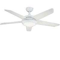 Global 52" Neptune Ceiling Fan In White Complete With Halogen Light And Remote Control