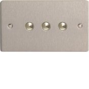 Varilight iFSS003 3 Gang Slave For Remote Control / Touch Dimmer (Twin Plate) In Brushed Steel