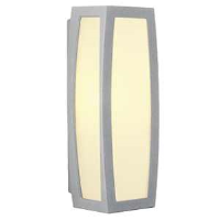 SLV Lighting 230044 Meridian Box IP54 Outside Wall Light In Silver Grey