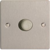 Varilight HFS7 1 Gang Low Load Dimmer 2 Way Push-On Push-Off In Brushed Steel